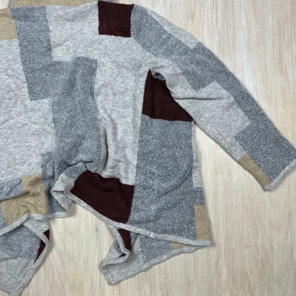 Lane Bryant Gray Color Block Open Front Shrug Hoo… - image 8